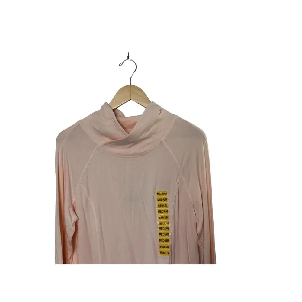 Yogalicious Ballerina Pink Long Sleeve Relaxed Fit Top Pockets & Thumbholes Sz M - Picture 2 of 9